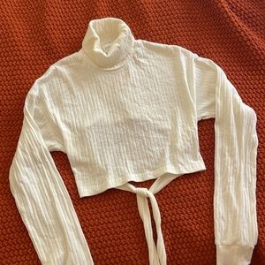 Superdown backless crop top in white